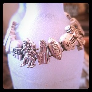 Silver Football Bracelet